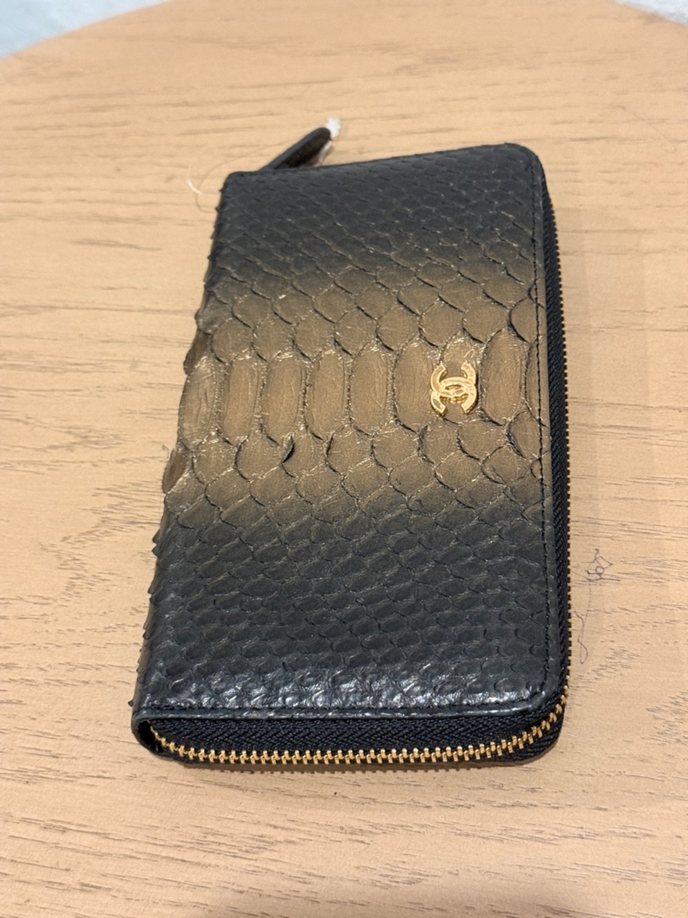 Black Python Zip Wallet - Black - Picture 2 of 9